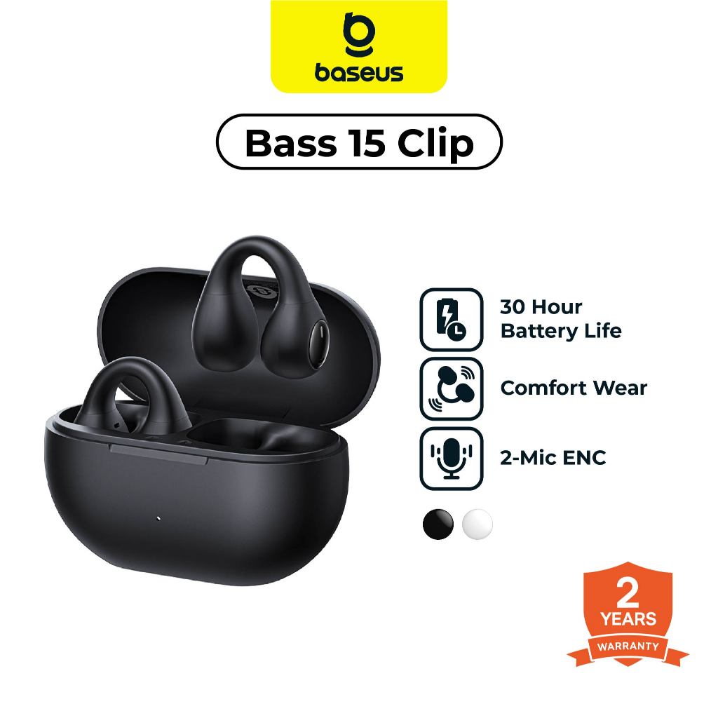 Jual BASEUS TWS Bowie 15 Clip Open-Ear OWS Earphones Headset Bluetooth ...