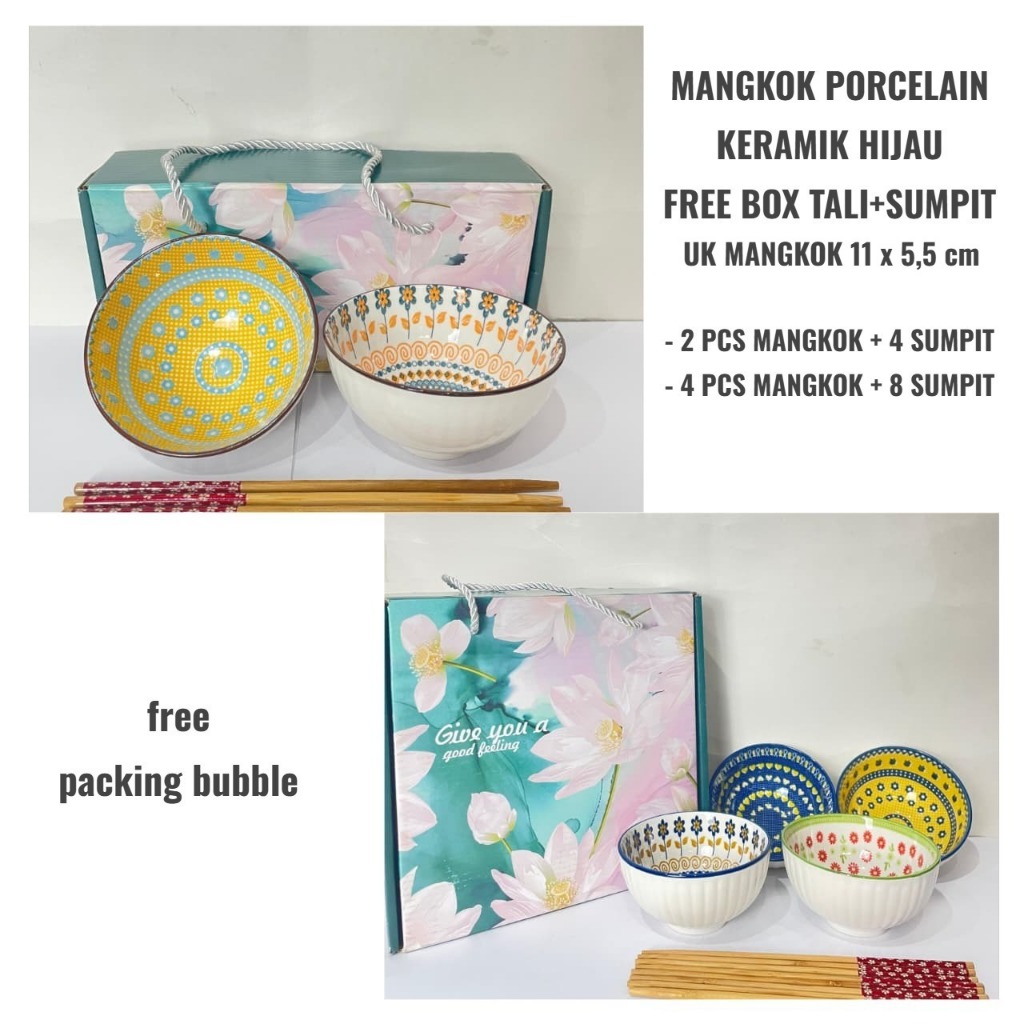 Mangkok Set Kramik Japanes Premium Mangkok Souvenir Ulang Tahun Souvenir Pernikahan Souvenir Lebaran Mangkok Porselain Isi 2 pcs 4 pcs 6 pcs