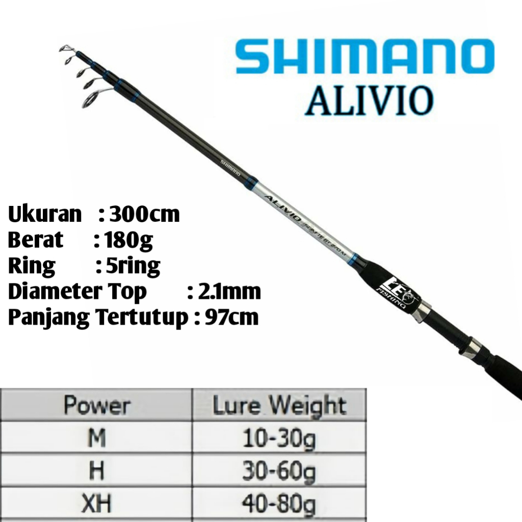JORAN PANCING SHIMANO ALIVIO JORAN SURF FISHING TELESCOPIC 270 300 330 360  390 JORAN PANCNIG TERLARIS