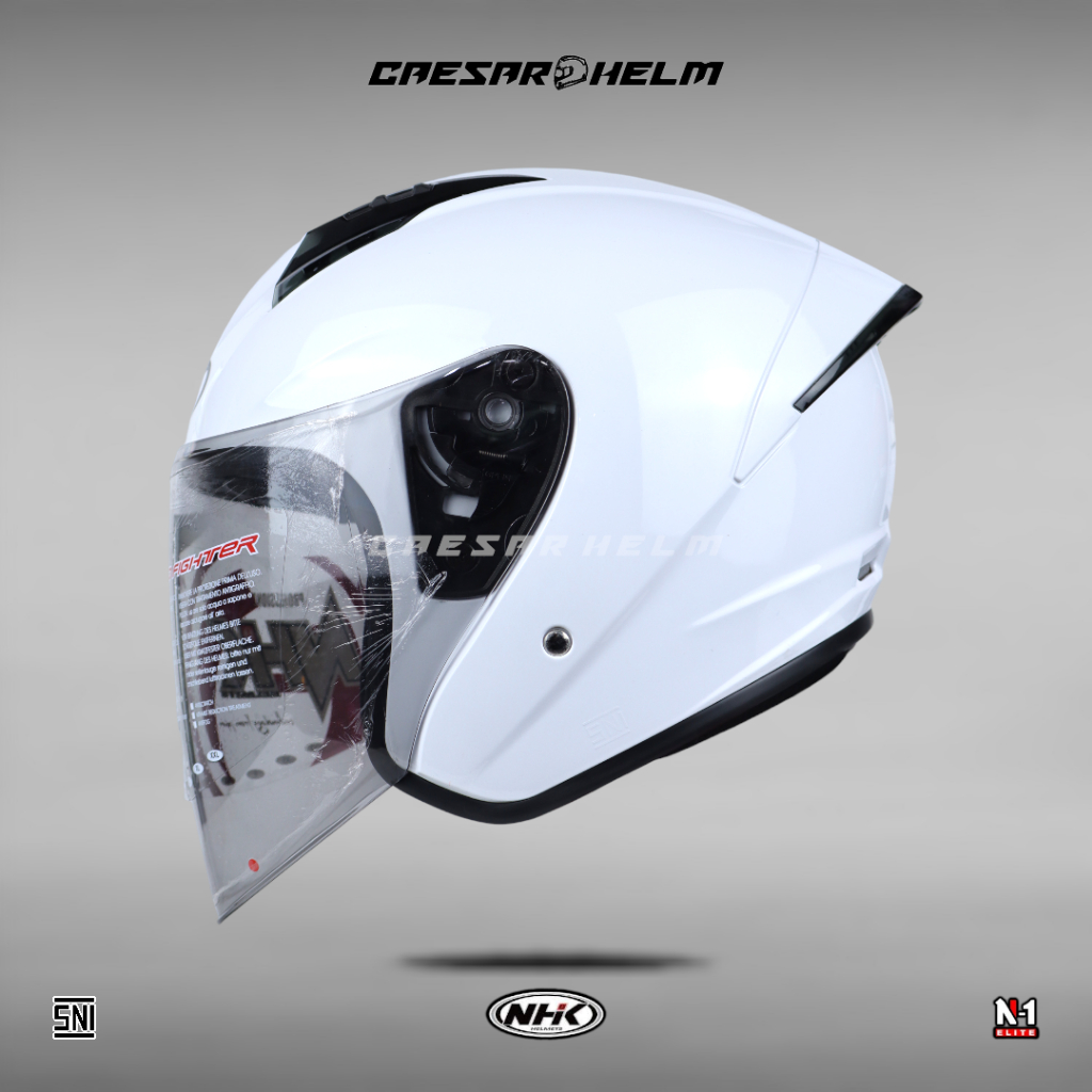 Jual NHK N1 Elite Solid - White - Helm Half Face | Shopee Indonesia