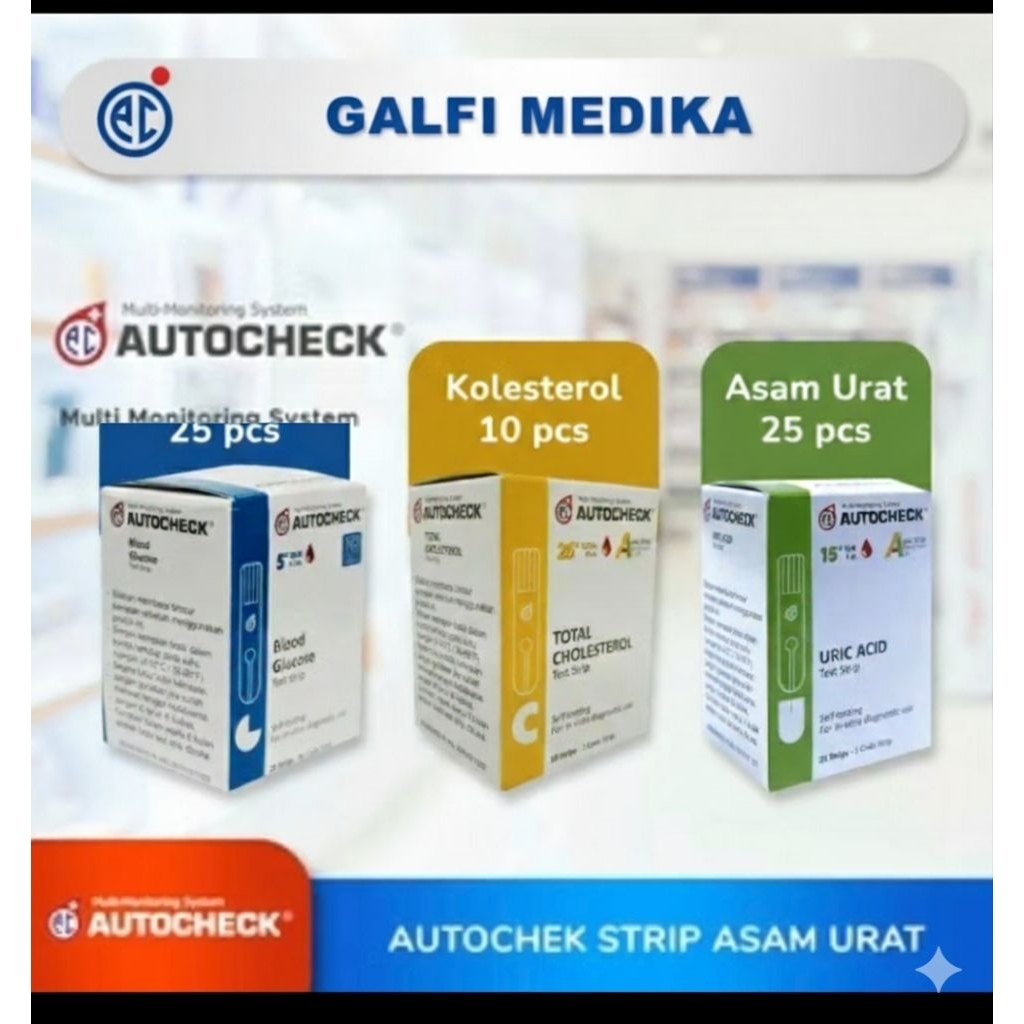 Jual Strip Gula Autocheck Isi 25 / Strip Glukosa / Strip Asam Urat ...