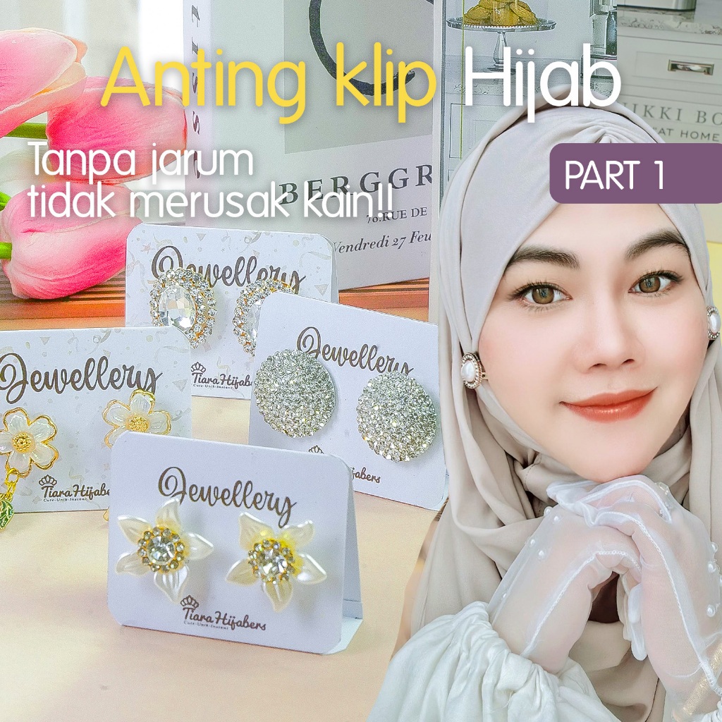 Jual Aksesoris Anting Jepit Accesories Hijab Anting Klip Tanpa
