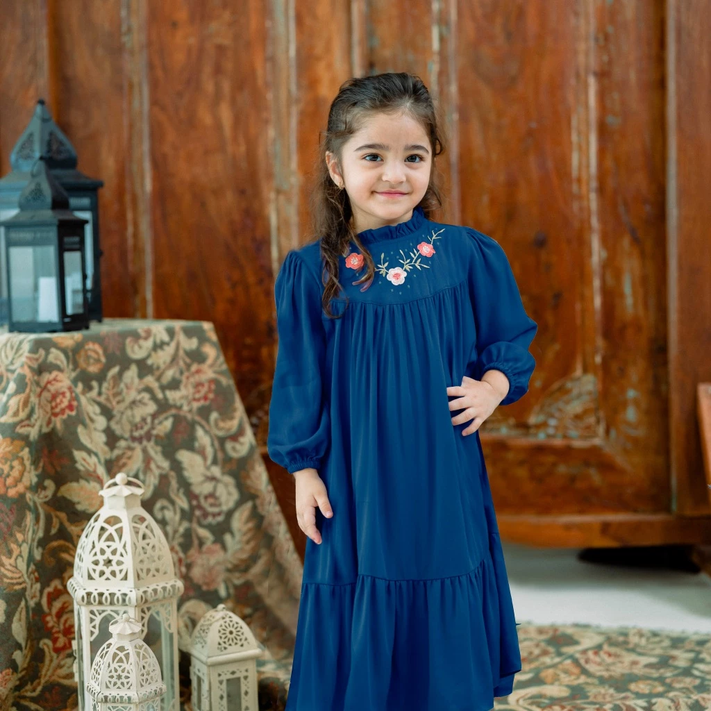 Dress lebaran anak perempuan umur 2-10 tahun nyaman adem