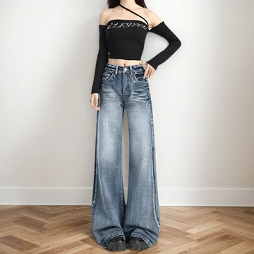 Celana Jeans Panjang Wanita Celana Highwaist Celana Kulot Straight Celana Jumbo