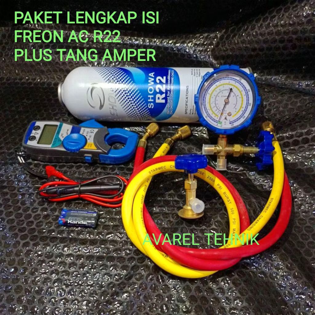 Jual PAKET ISI PREON R22 AC PLUS TANG AMPERE +MANIFOLD SINGGEL 500 PSI ...