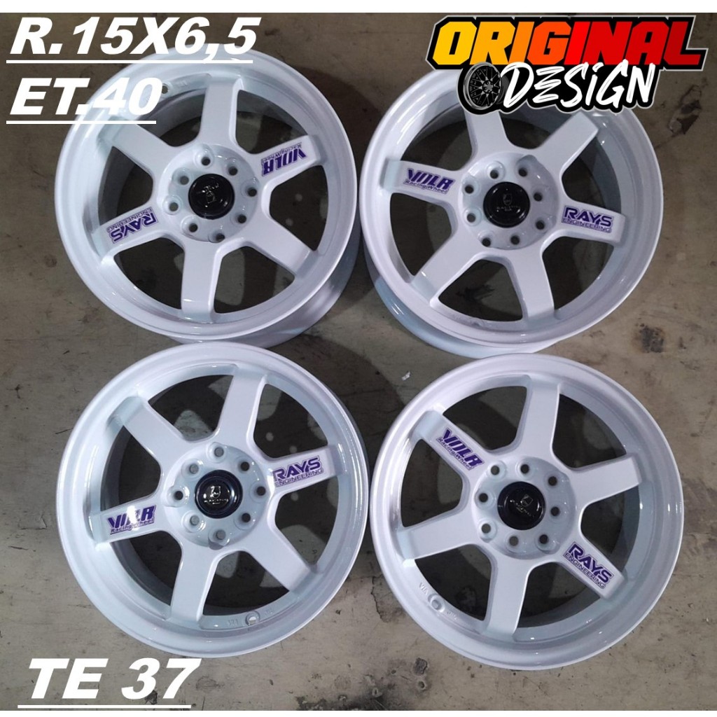 Jual VELG RACING TE37 RING 15 WARNA PUTIH LEBAR 6,5 ET 40 HOLE 4X100 ...