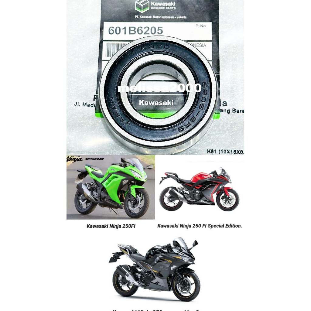 Jual Bearing Nap Gear 6205RS Kawasaki Ninja 250 fi old Ninja 250 fi ...