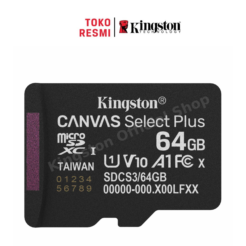 Kingston Canvas Select Plus Class 10 microSD Card 64GB (SDCS3/64GBSP) -Kecepatan 150mb/dtk (5)