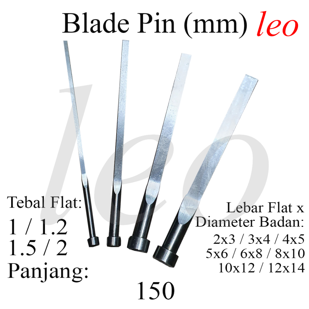 Jual Blade Ejector Pin 150mm 1/1.2/1.5/2mm x 2/3/4/5/6/8/10/12 Pin ...