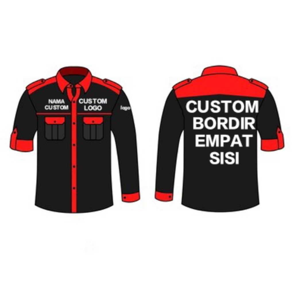 Jual KEMEJA PDL/LENGAN PANJANG CUSTOM BORDIR/KEMEJA PDL CUSTOM | Shopee ...