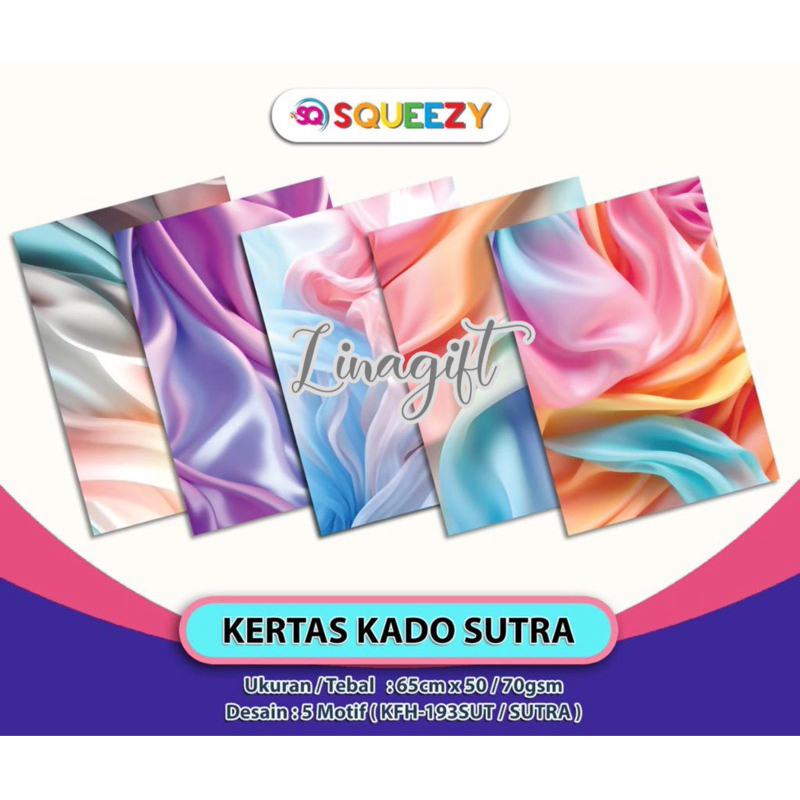 Jual ( 5 Lembar ) RAINBOW SQ - KERTAS KADO DOFF / GIFT WRAPPING PAPER ...
