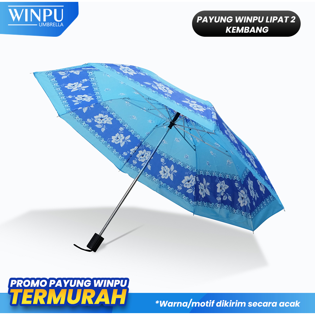 Jual WINPU Payung Lipat 2 murah motif warna warni tebal bagus obral ...