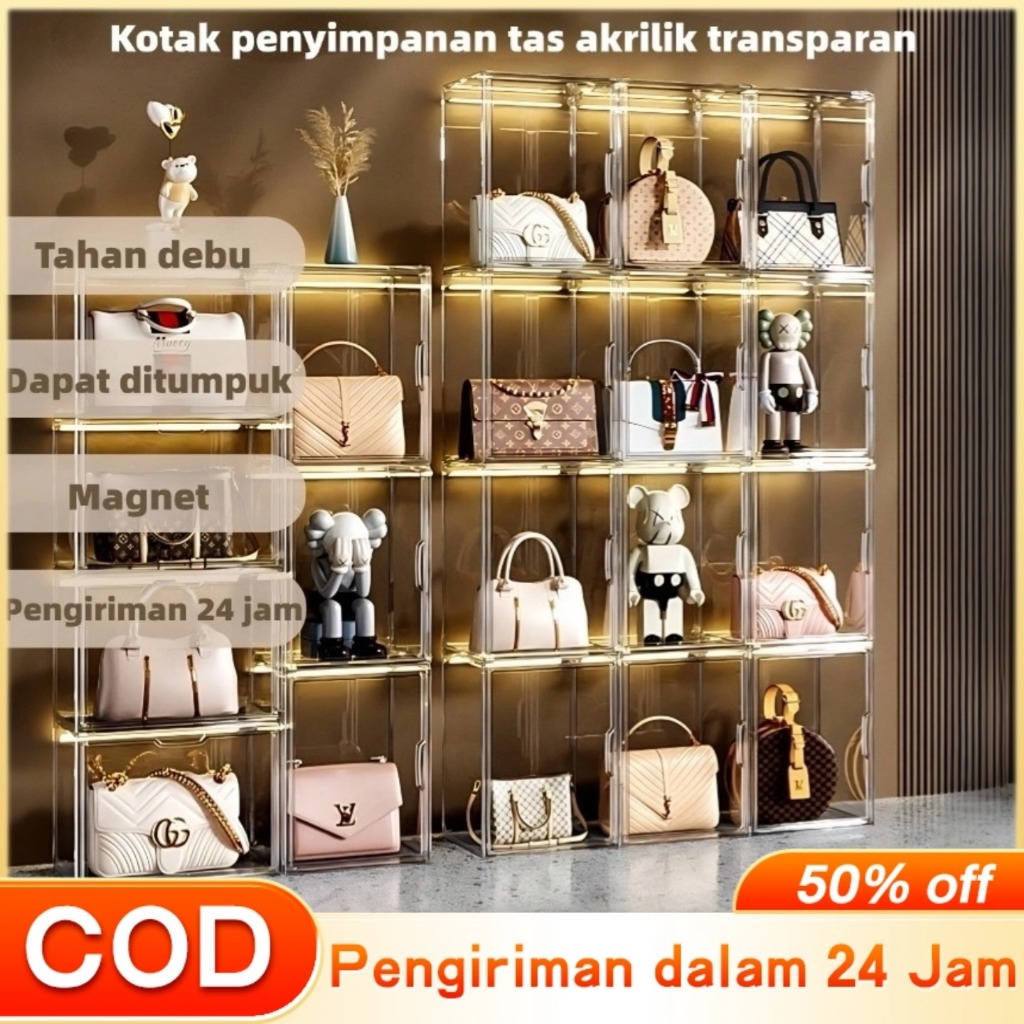 Jual Display Box/Tas/Transparent Storage/Acrylic Akrilik/Tempat Tas Bag ...