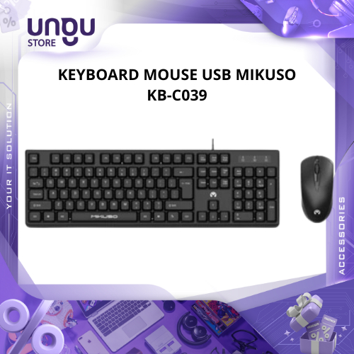 Jual Keyboard Mouse USB Mikuso KB-C039 Wired Combo Set Keyboard Mouse ...