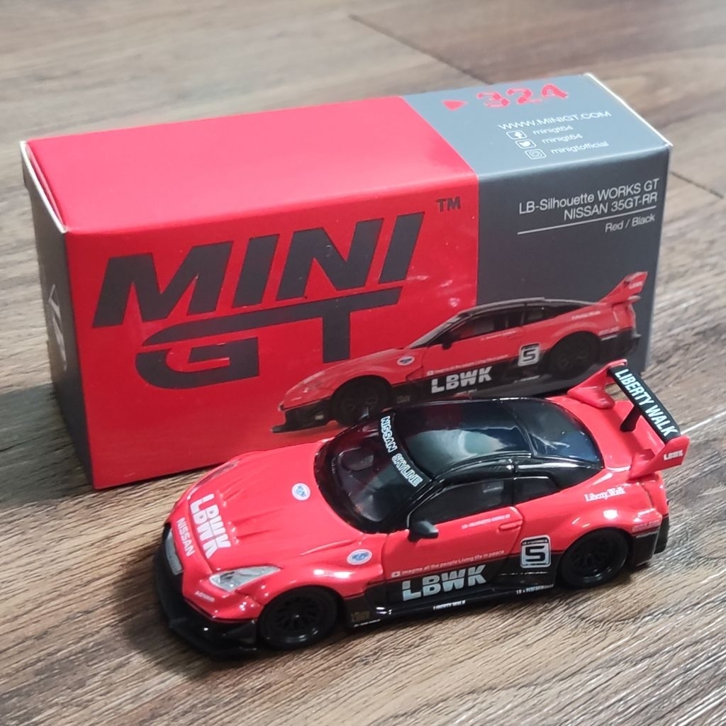 Jual Mini GT 324 LBWK Nissan R35 Red Black UNSEALED | Shopee Indonesia