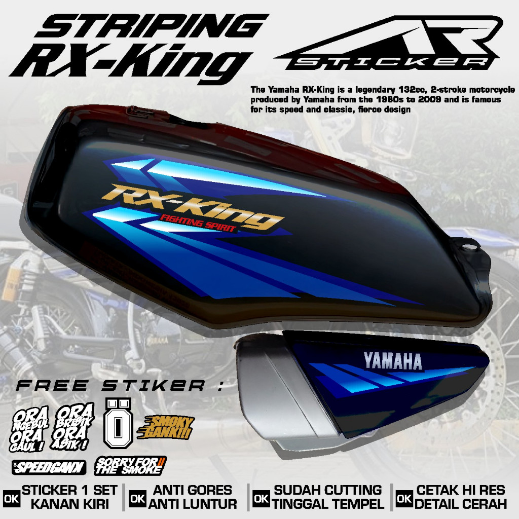 Jual Stiker Striping Motor RX King Custom Original Sudah Cutting ...