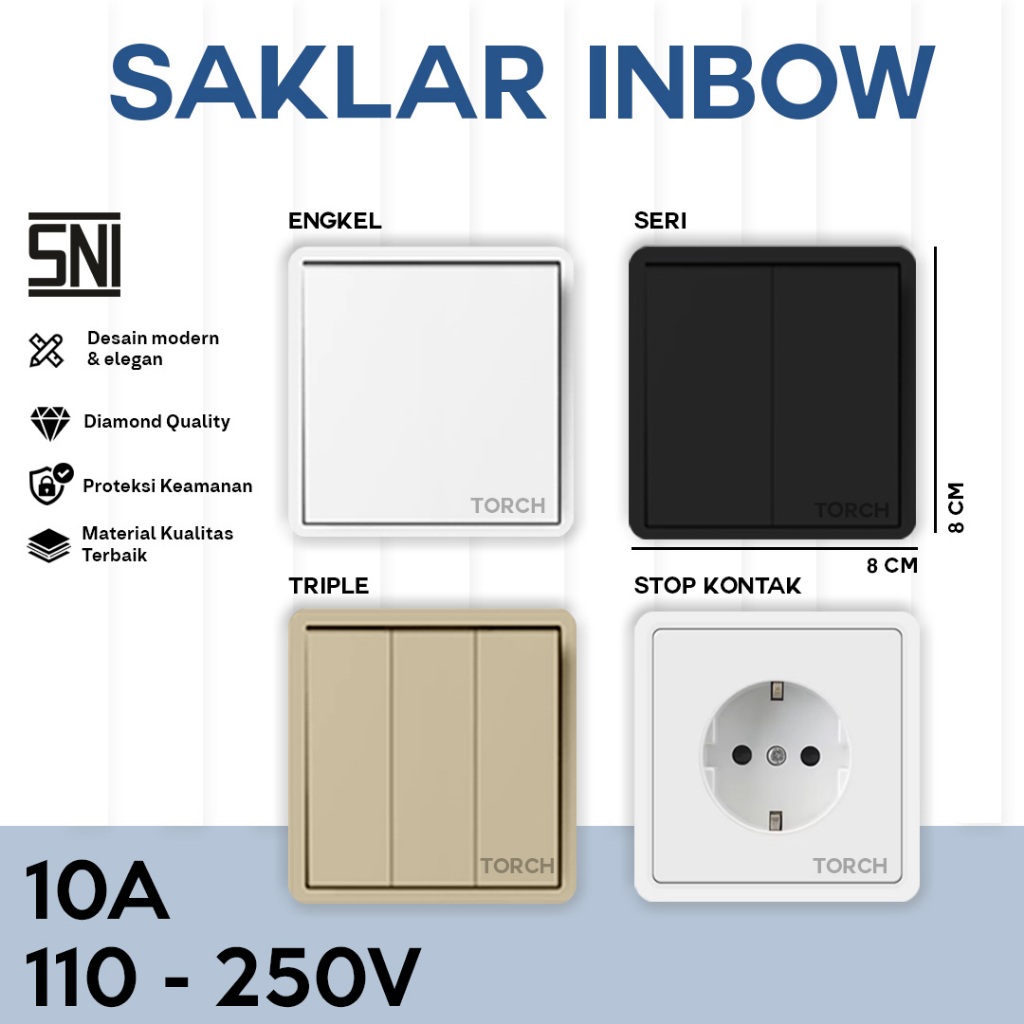 Jual Premium Saklar Lampu Tanam / Inbow IB Engkel Seri Triple Stop ...