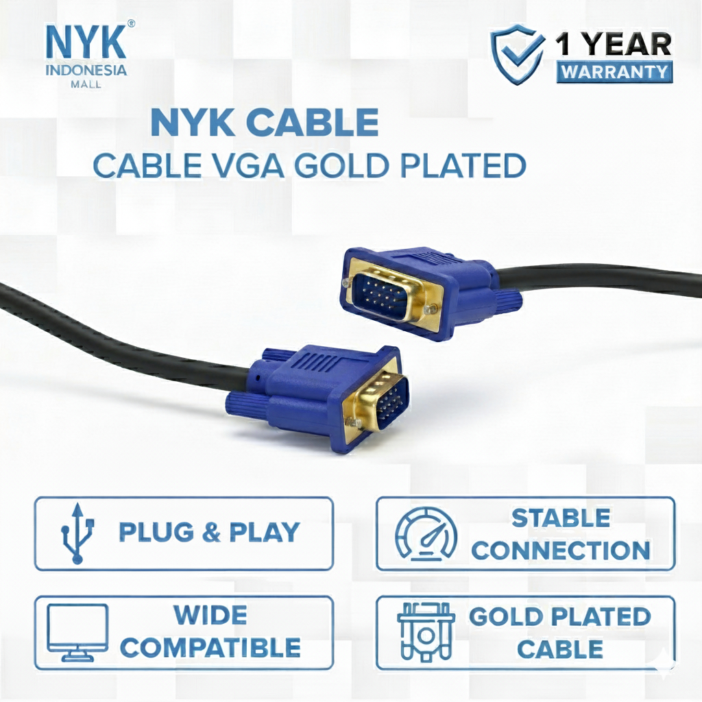 NYK Kabel VGA Gold Plate 5 Meter Original (2)