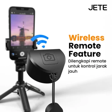 Tripod Bluetooth JETE H19 Portable Mini Tongsis Selfie Stick 360 Rotation With Postel Wireless