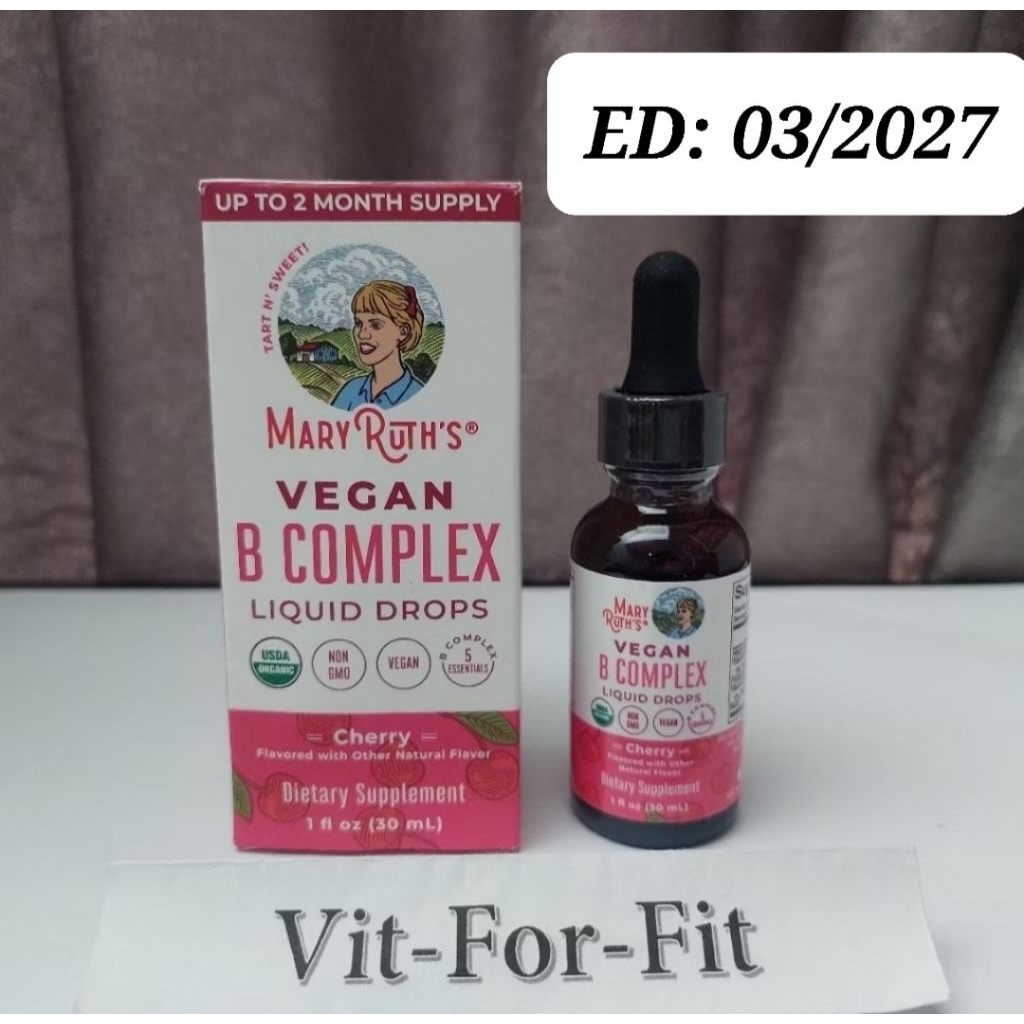Jual MaryRuth's Vegan B Complex Liquid Drops 1 fl oz - 30 ml || Mary ...