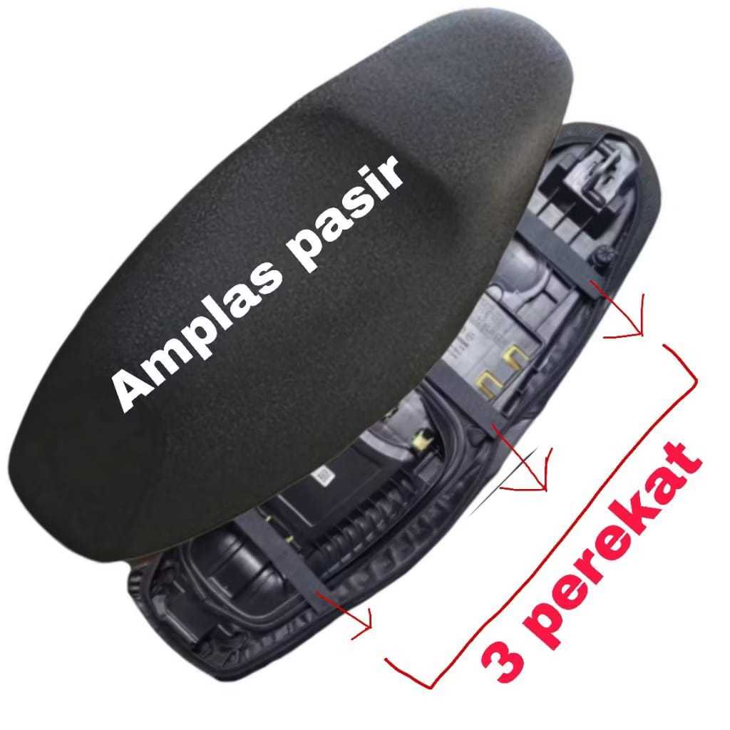 Cover Sarung Jok Motor Amplas Pasir Polos Bahan Oscar / Kulit Sintetis Tebal Impor Premium - Pemasangan Instan Anti Slip Universal Semua Motor