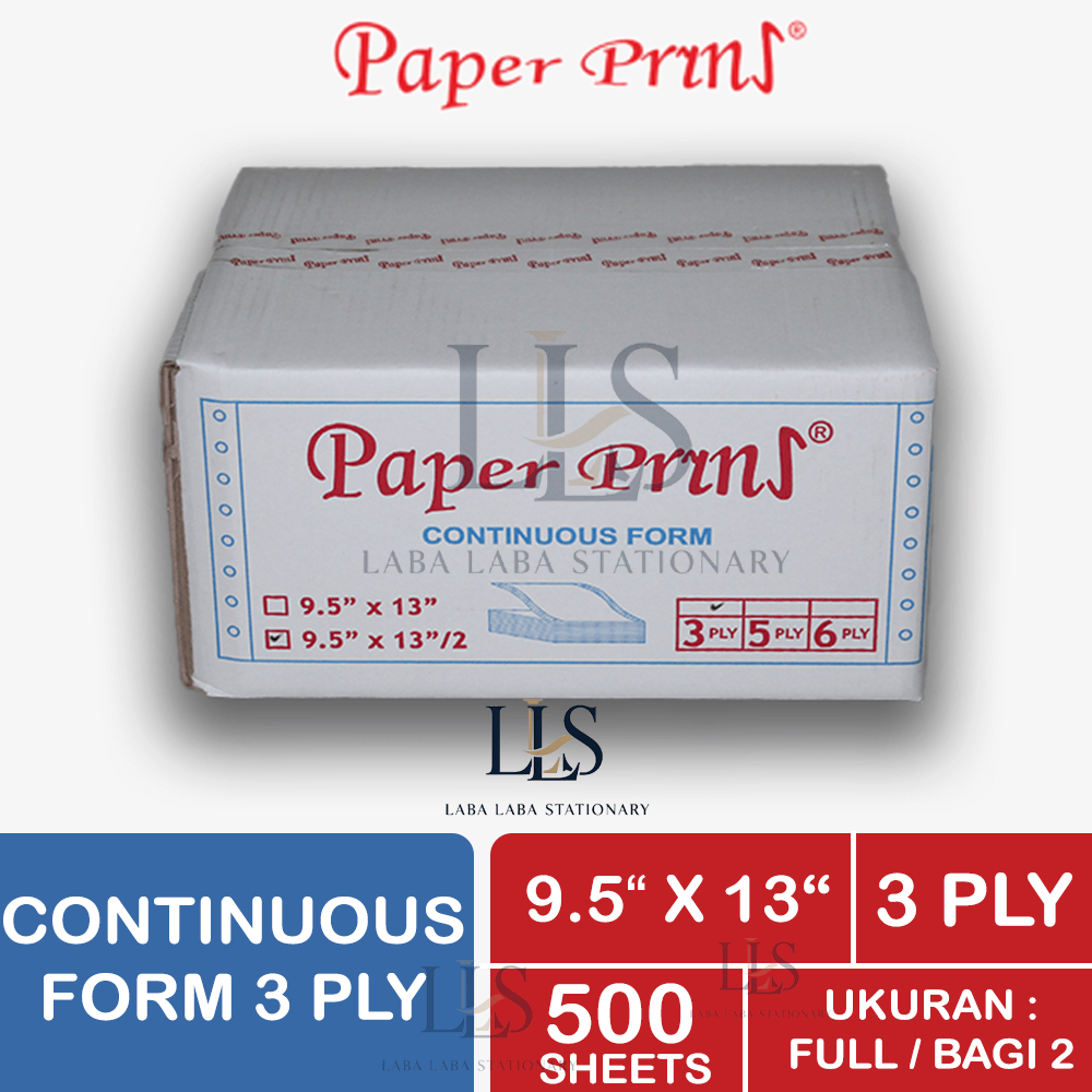 Jual CONTINUOUS FORM PAPER PRINT 9.5 X 13 3 PLY NCR FULL BAGI 2 FAKTUR ...