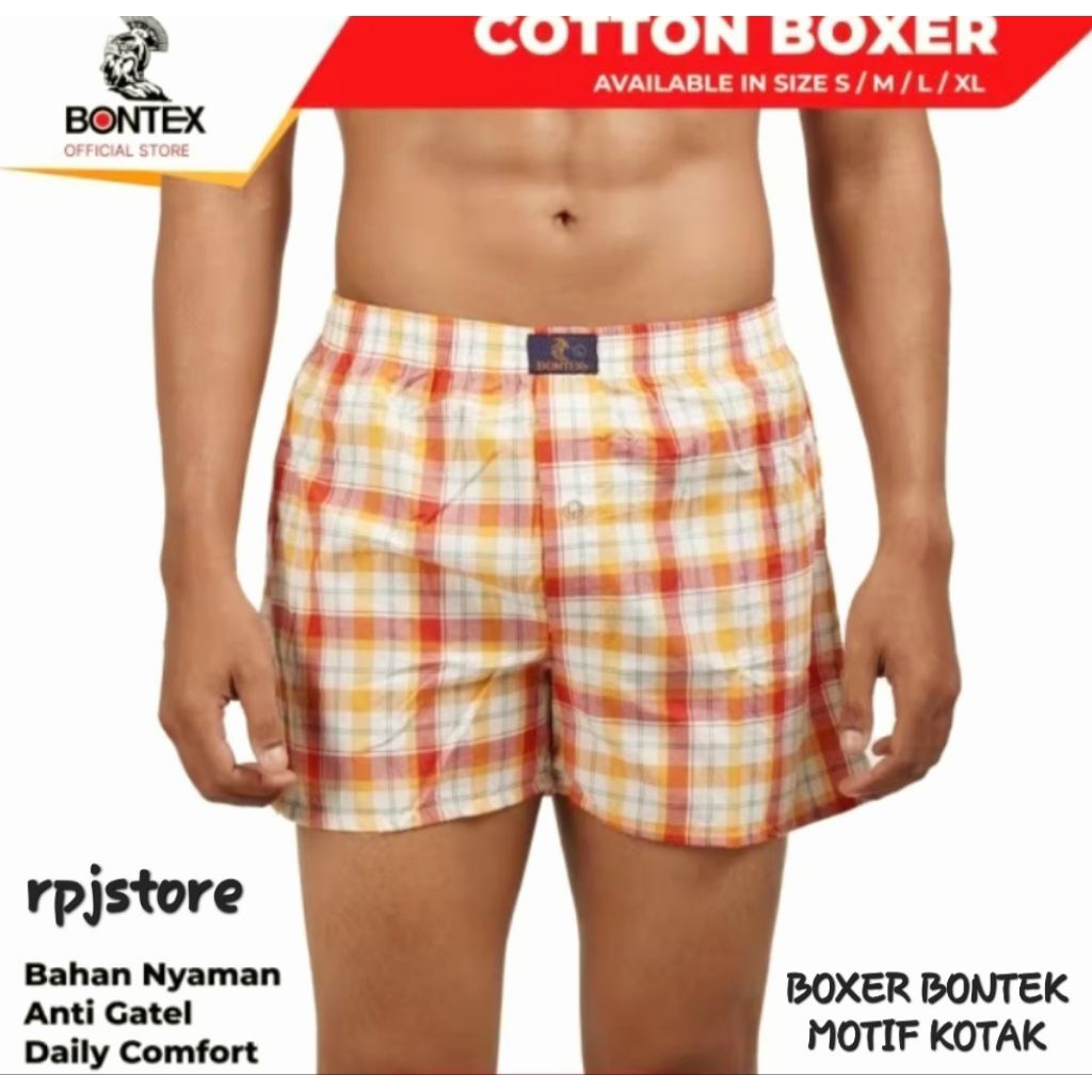 Jual BOXER BONTEK MOTIF KOTAK KOTAK WARNA | Shopee Indonesia
