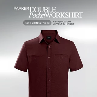 CUTOFF Parker Double Pocket Workshirt Kemeja Kerja Oxford Polos Pria Pendek