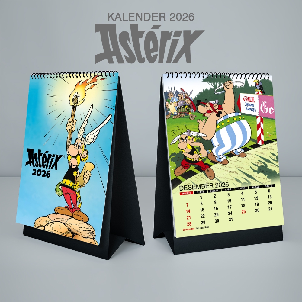 Agenda Journalier 2026 Astérix & Obélix – Format Mini – Couverture Rigide – Élastique De Fermeture – 12 Mois Horizontaux