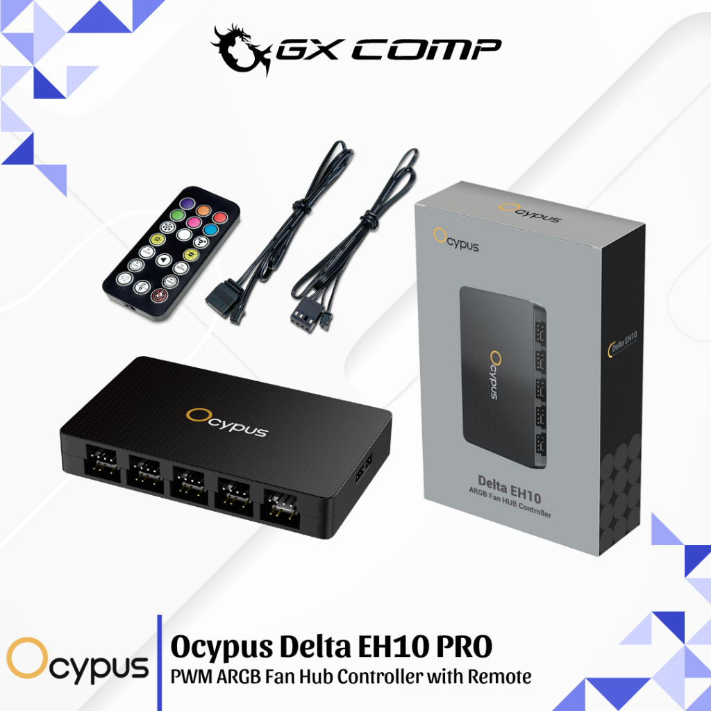 Jual Ocypus Delta EH10 PRO 10 Port PWM ARGB Fan Hub Controller with ...