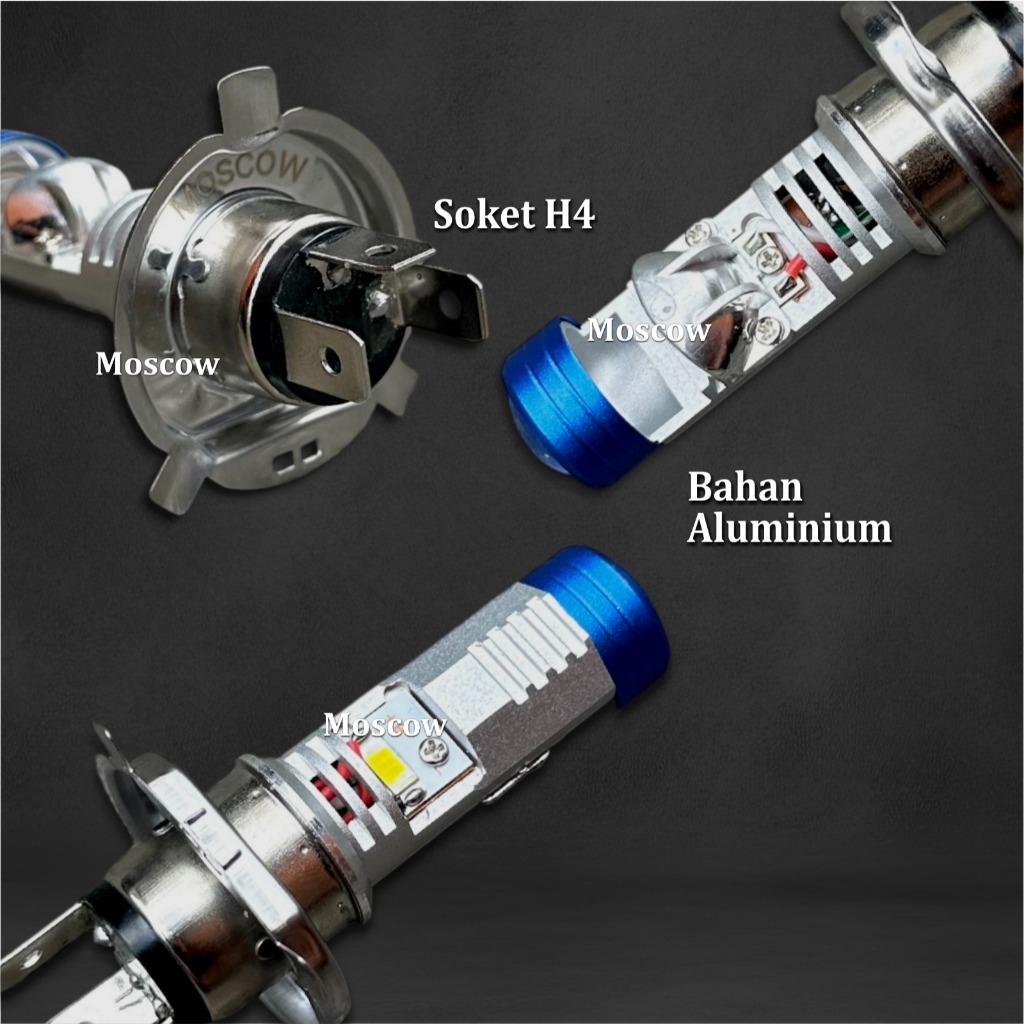 Jual HEADLIGHT LED H4 MOBIL MOTOR High Low Bohlam LED depan Laser Gun ...