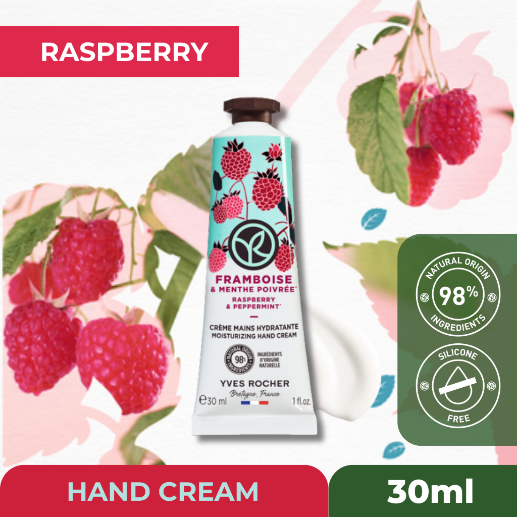 Jual Yves Rocher Raspberry & Peppermint Moisturizing Hand Cream 30 ml ...