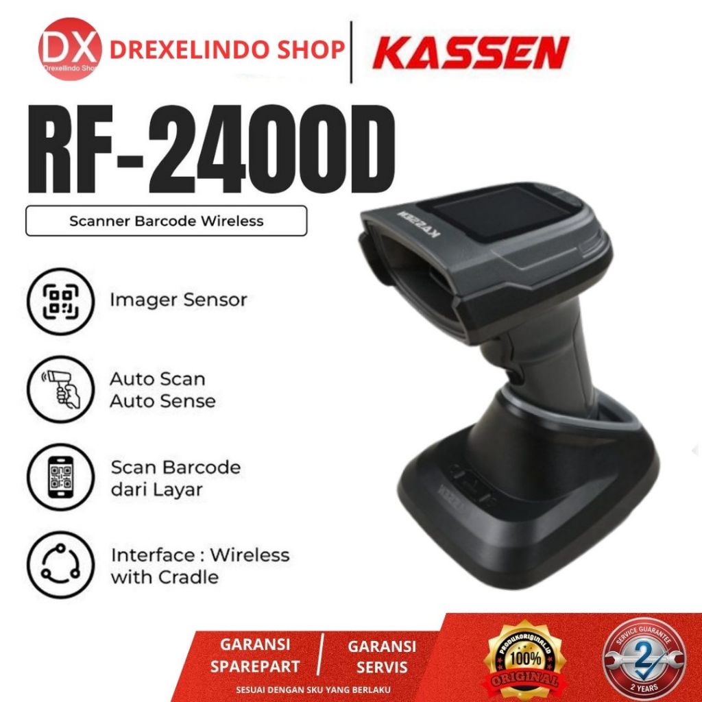 Jual Barcode Scanner 1D 2D WIreless KASSEN RF2400D / RF2400D / RF-2400D ...