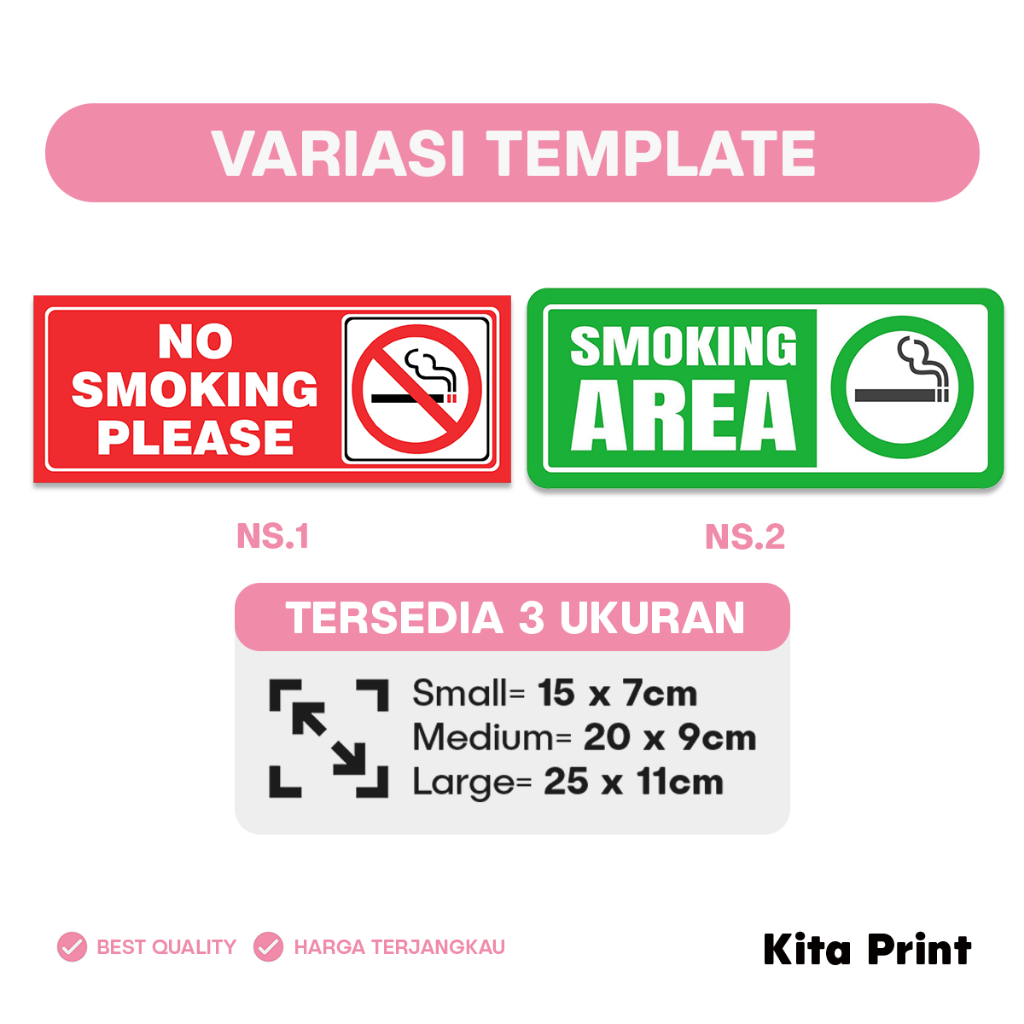 Jual Cetak Stiker Dilarang Merokok Tempelan Larangan Sticker Custom ...