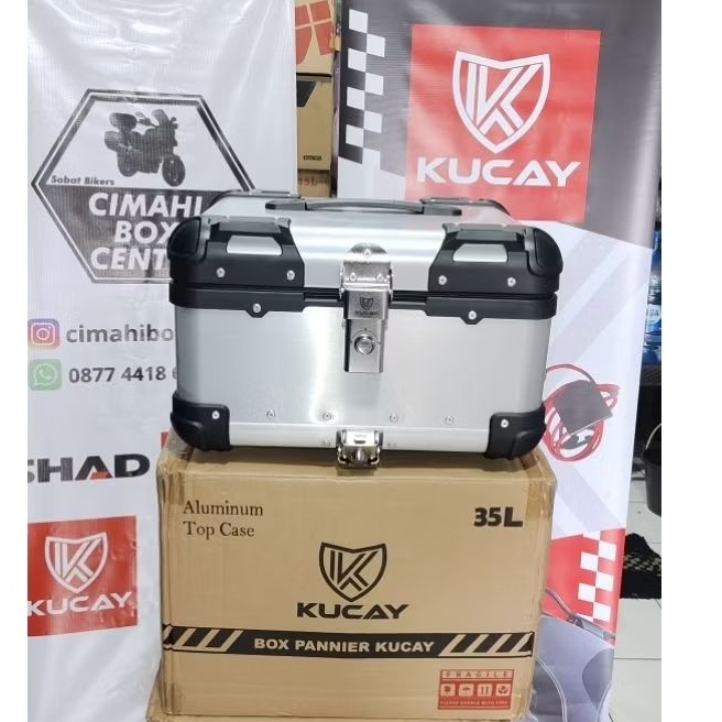Jual Box Pannier KUCAY type SURA 35 L Silver | Shopee Indonesia