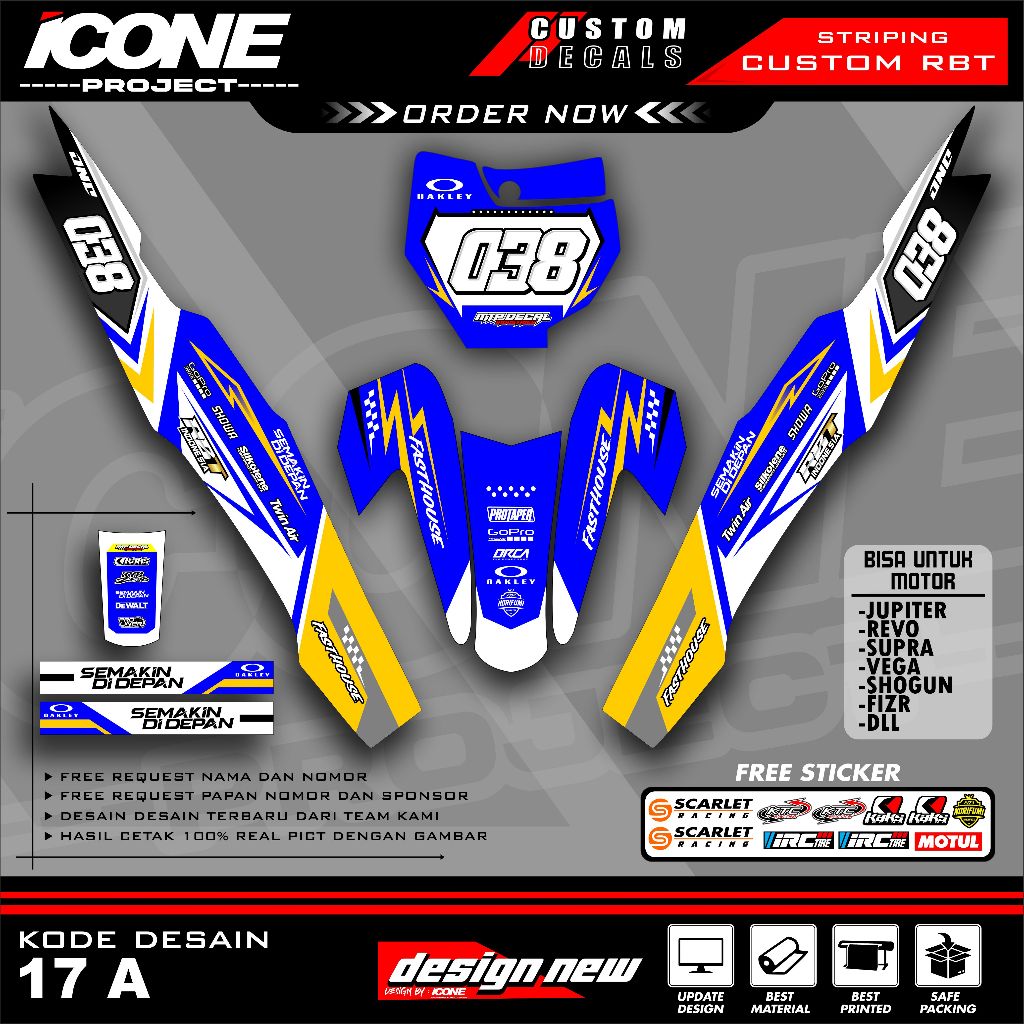 Jual ICONE PROJECT RBT/GTX VEGA R NEW Stiker Striping Motor RBT Bebek ...