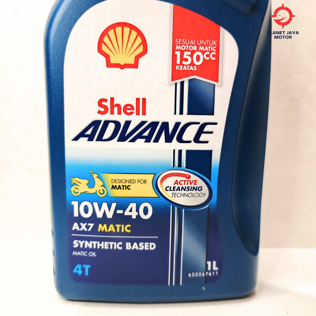 Jual OLI SHELL Advance / AX7 Scooter matic 10W-40 1L / Synthetic Based ...
