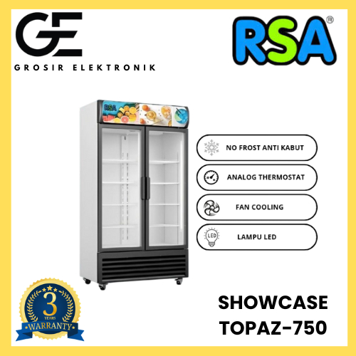 Jual RSA Showcase TOPAZ-750IC Display Cooler Kulkas Minuman Dua Pintu ...