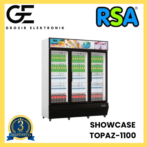 Jual RSA Showcase TOPAZ-1100IC Display Cooler Kulkas Minuman Tiga Pintu ...