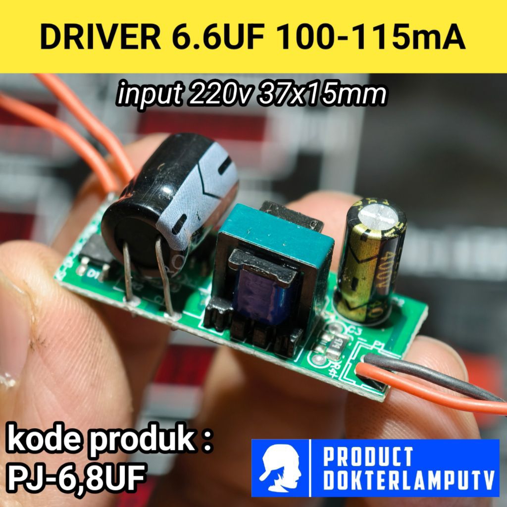 Jual DRIVER LED 220v 100-115mA PJ-6,8UF UNIVERSAL SERVIS LAMPU LED ...