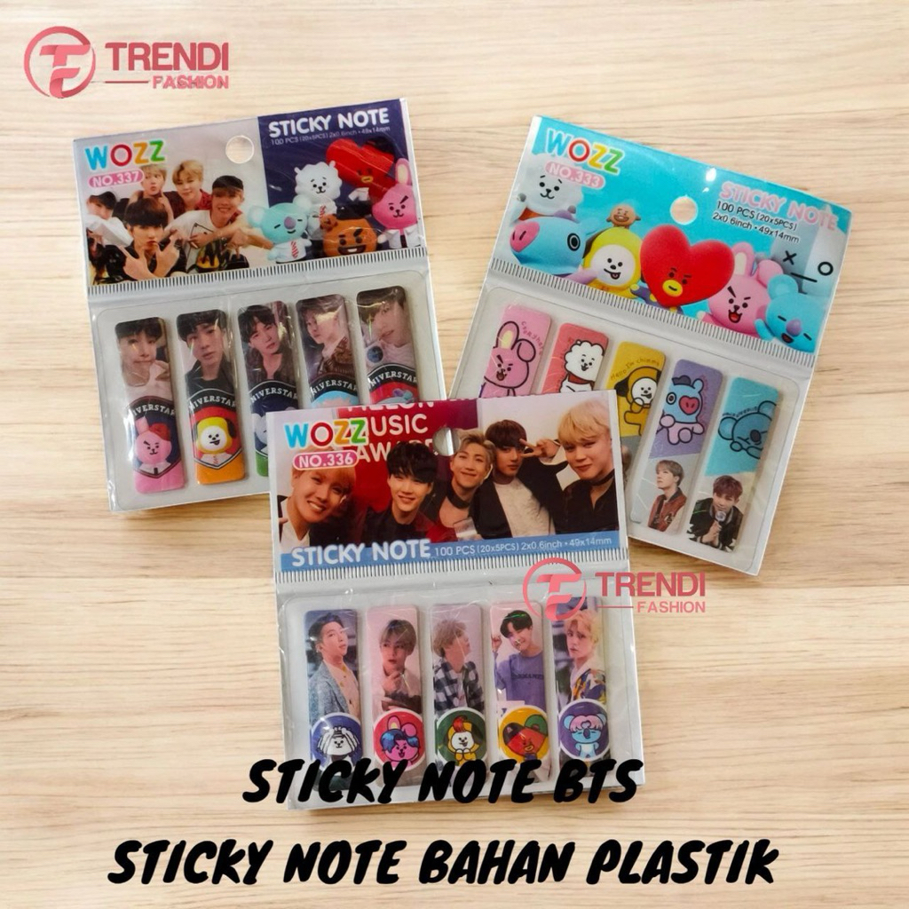 Jual Sticky Note BTS Pembatas Buku Plastik Pembatas Tempel Bahan ...