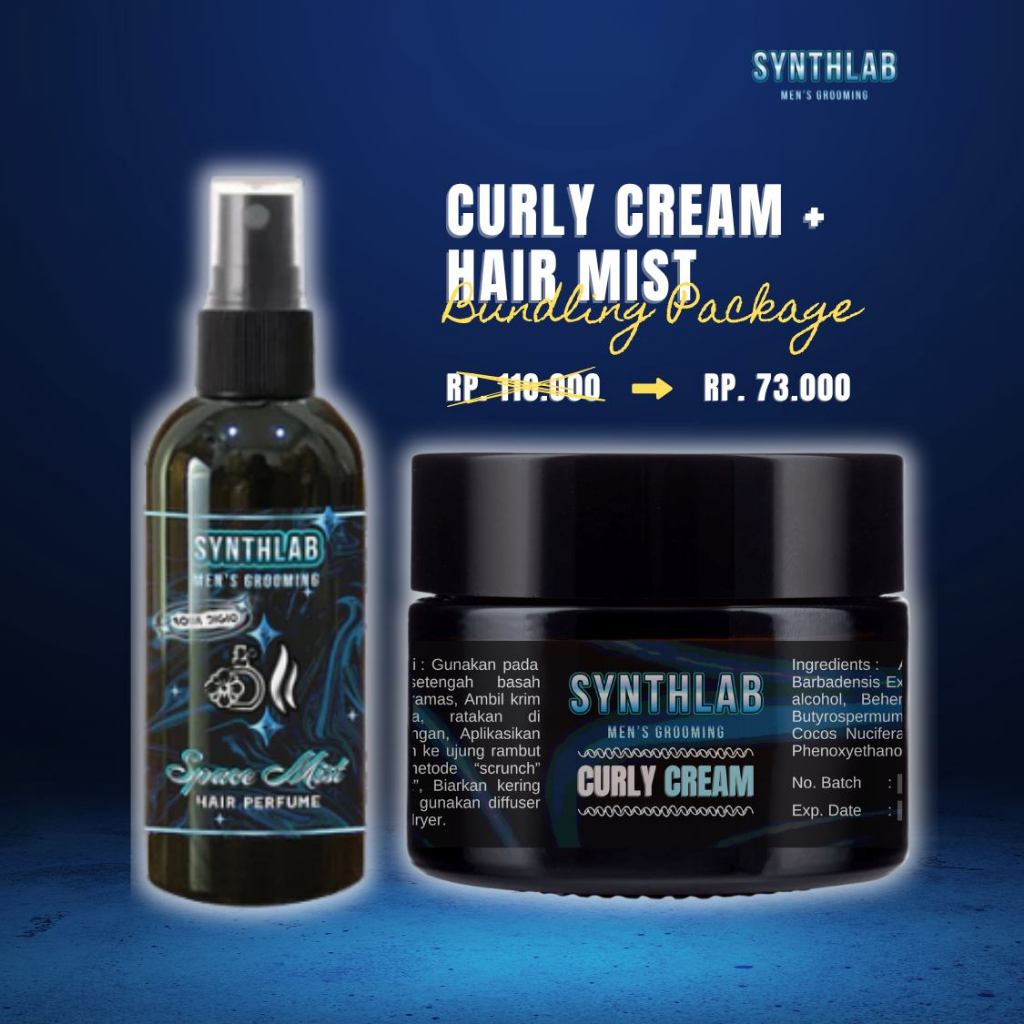 Jual Curly Cream + Hair Mist by Synthlab – Krim Rambut Keriting & Ikal ...