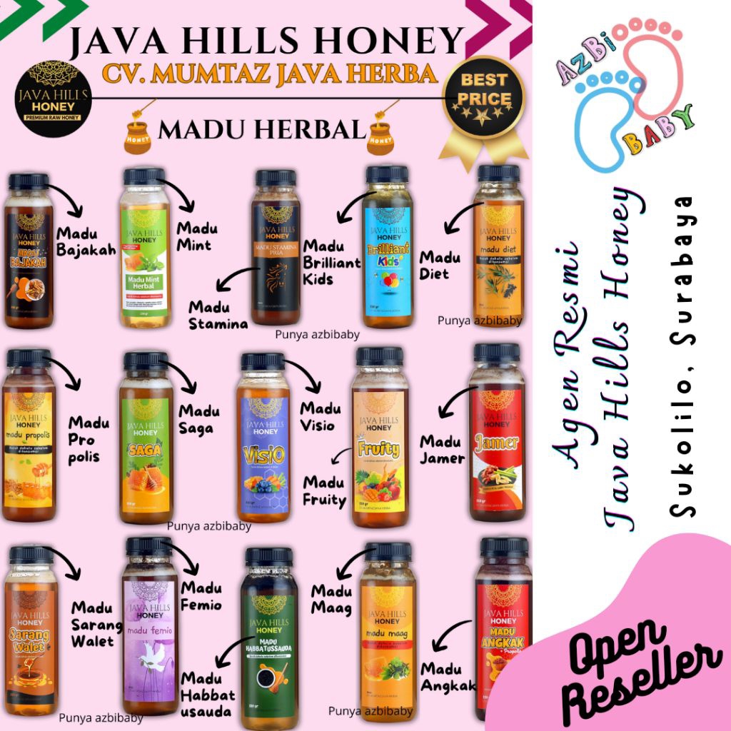 Jual MADU Javahills TERLENGKAP HERBA HONEY PREMIUM RAW HONEY HALAL BPOM ...