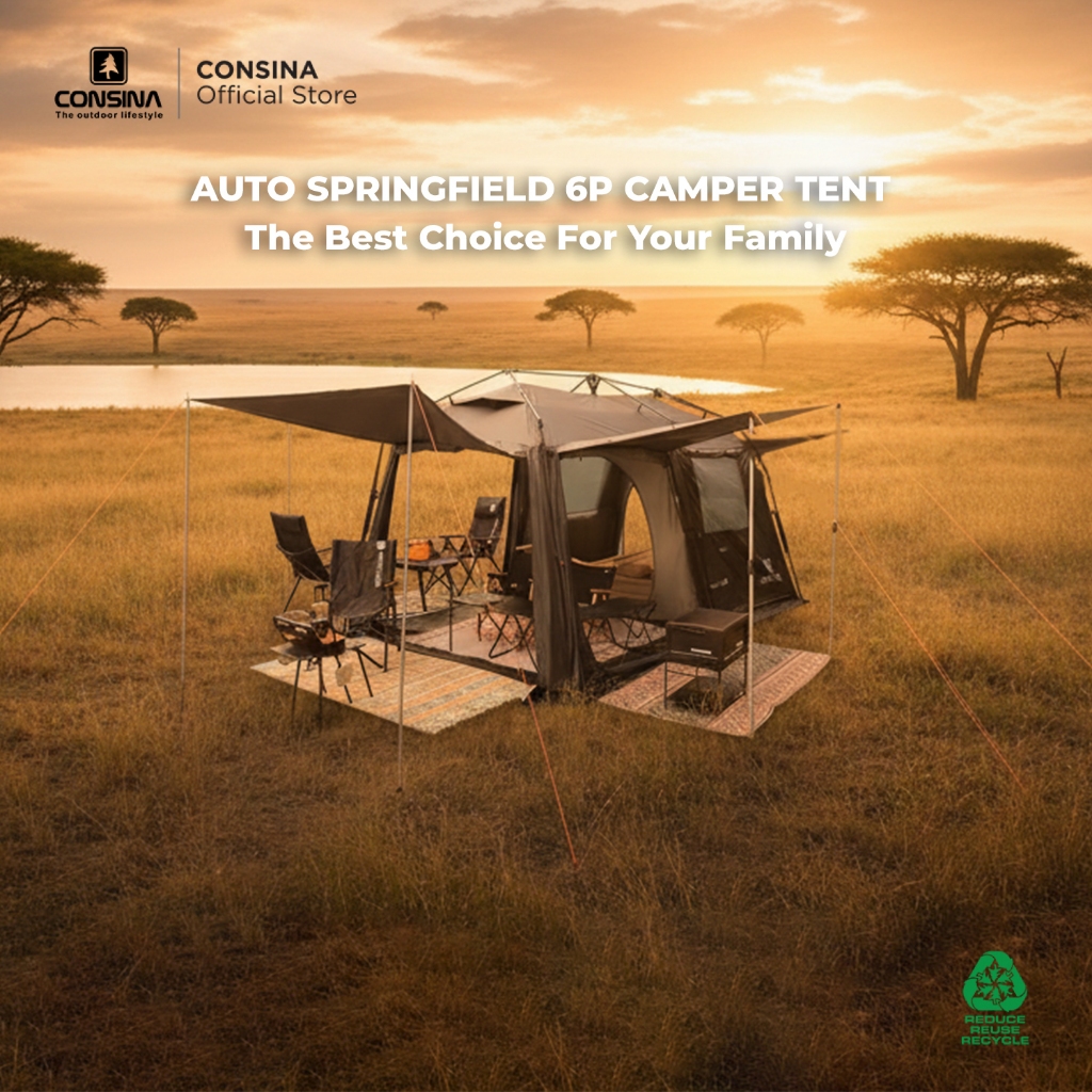Jual Consina Auto Springfield 6P Fresh & Black Auto Tent 30 seconds ...