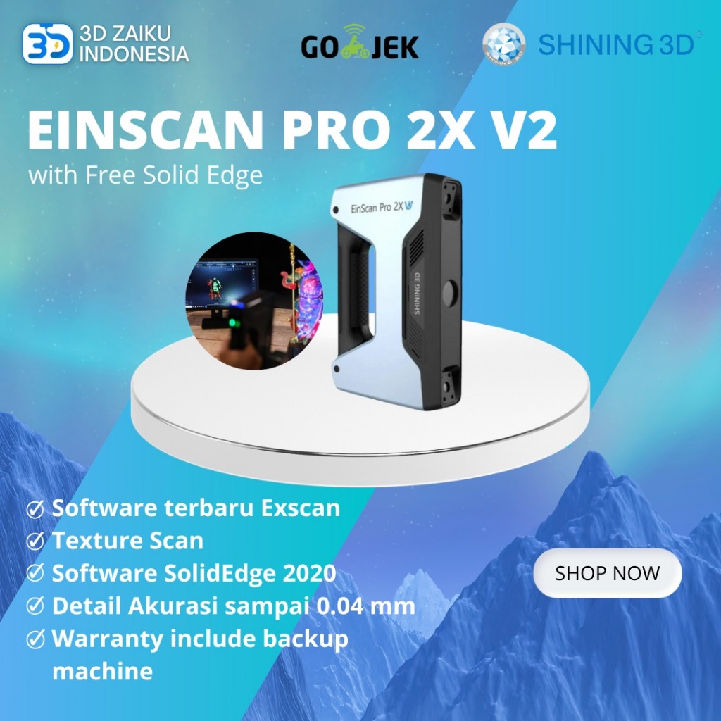 Jual Industrial Grade 3D Scanner Einscan Pro 2X V2 with Free SolidEdge ...