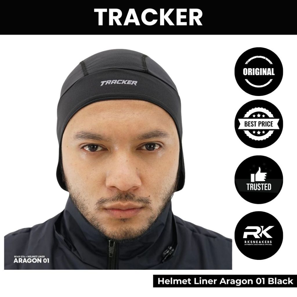 Jual Helmet Liner Tracker Aragon 01 Black 100% Authentic | Shopee Indonesia