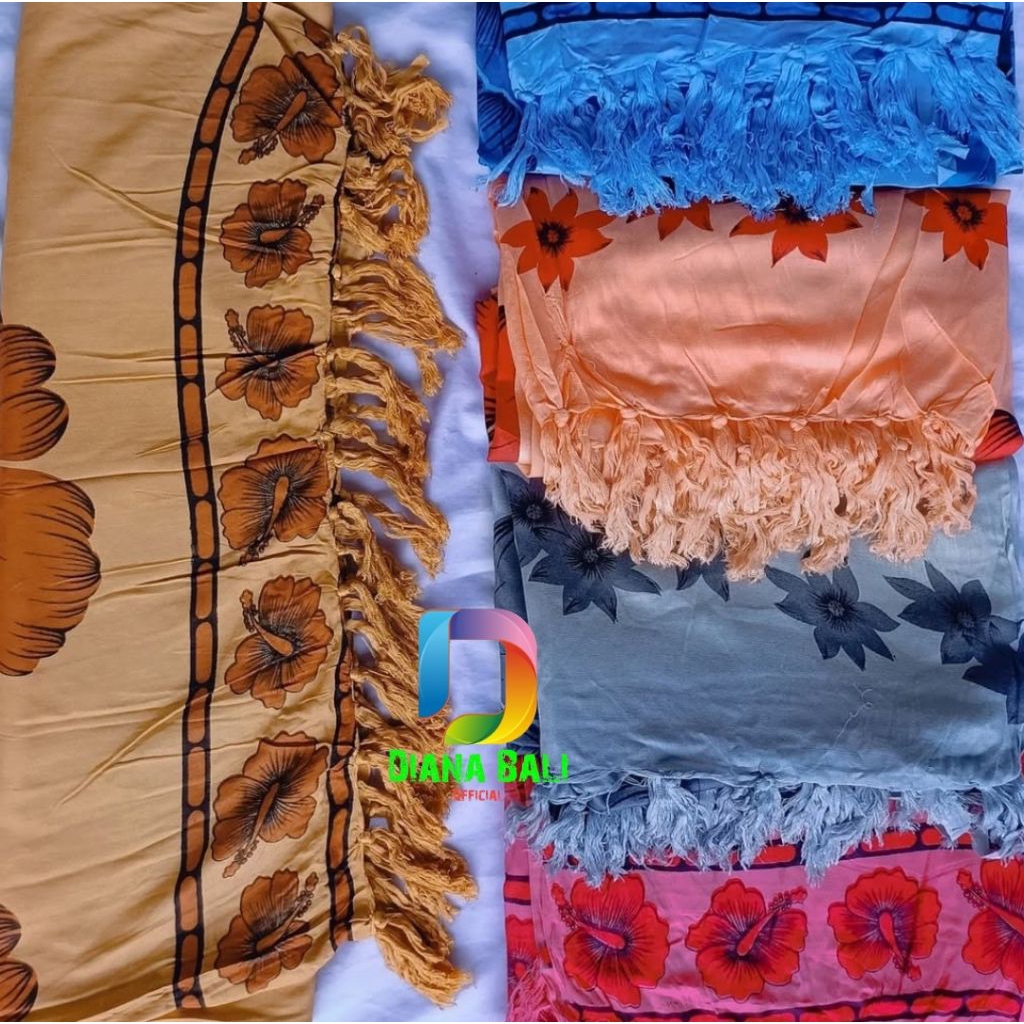Jual Kain Pantai Oleh-oleh Khas Bali Kain Pantai Rumbai Motif Bunga ...