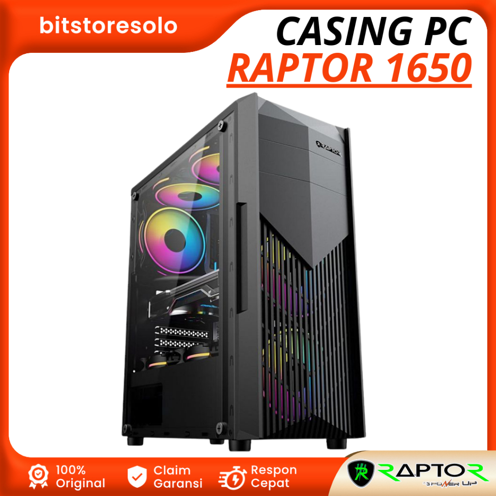 Jual Casing Gaming PowerUp Raptor 1650 - Casing Gaming Free 2 Fan ...
