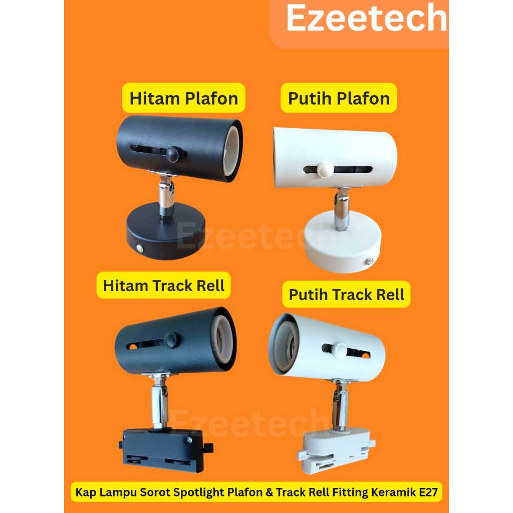 Jual Kap Lampu Sorot Spot Lampu Spotlight Kap Lampu Track Rell Plafon ...