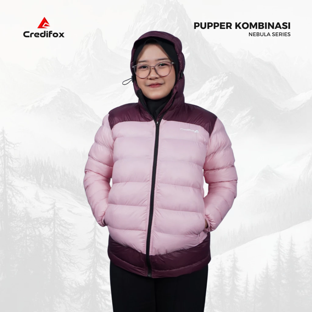 CREDIFOX Jaket Puffer Kombinasi Bahan Wellon Nebula Series - Jaket Musim Dingin - Jaket Parasut Gelembung